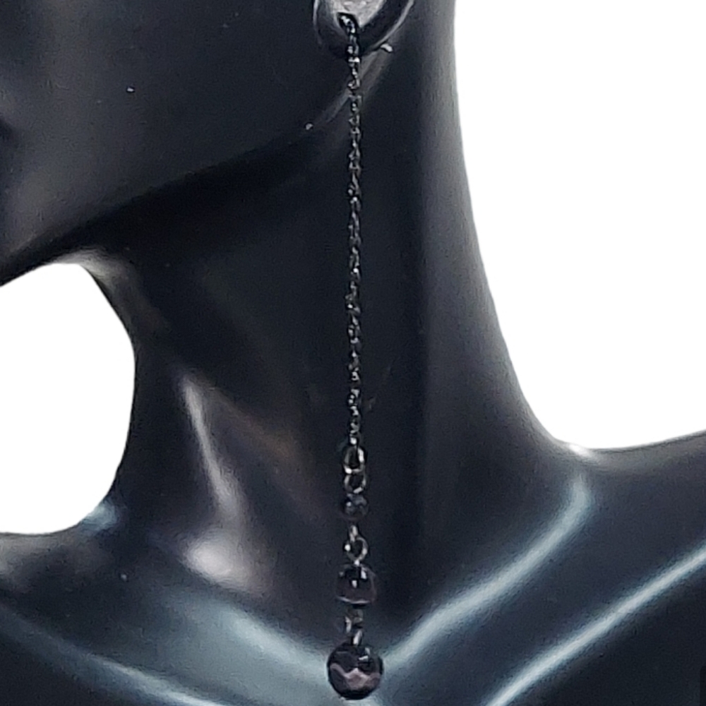 E346 Minimalist Faceted Bead Drop Earrings - Picture 1 of 14